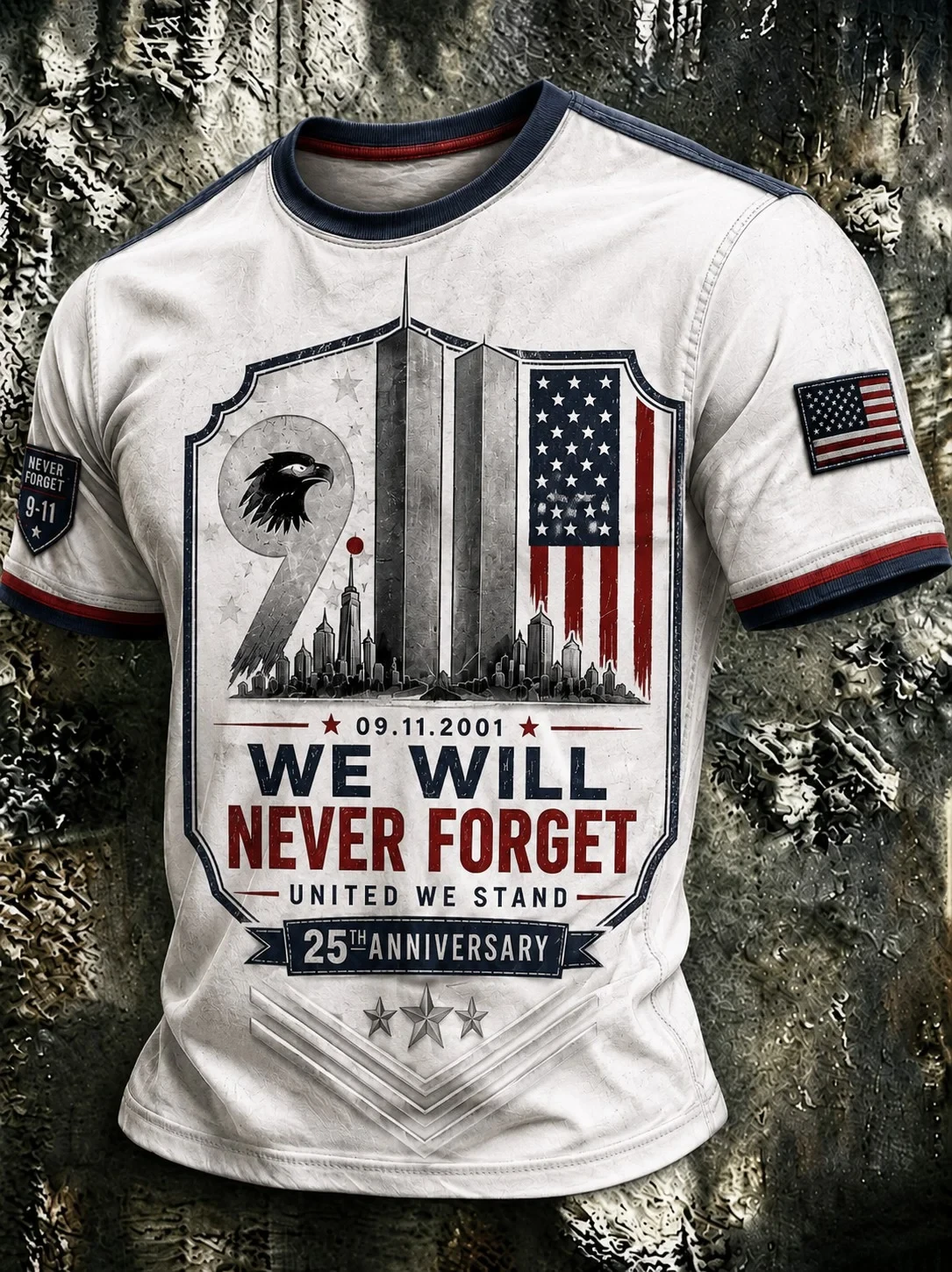 911 Never Forget Patriot Day T-Shirt Twin Towers Memorial Merch Remember Fireman Shirt Men - Kdjoy