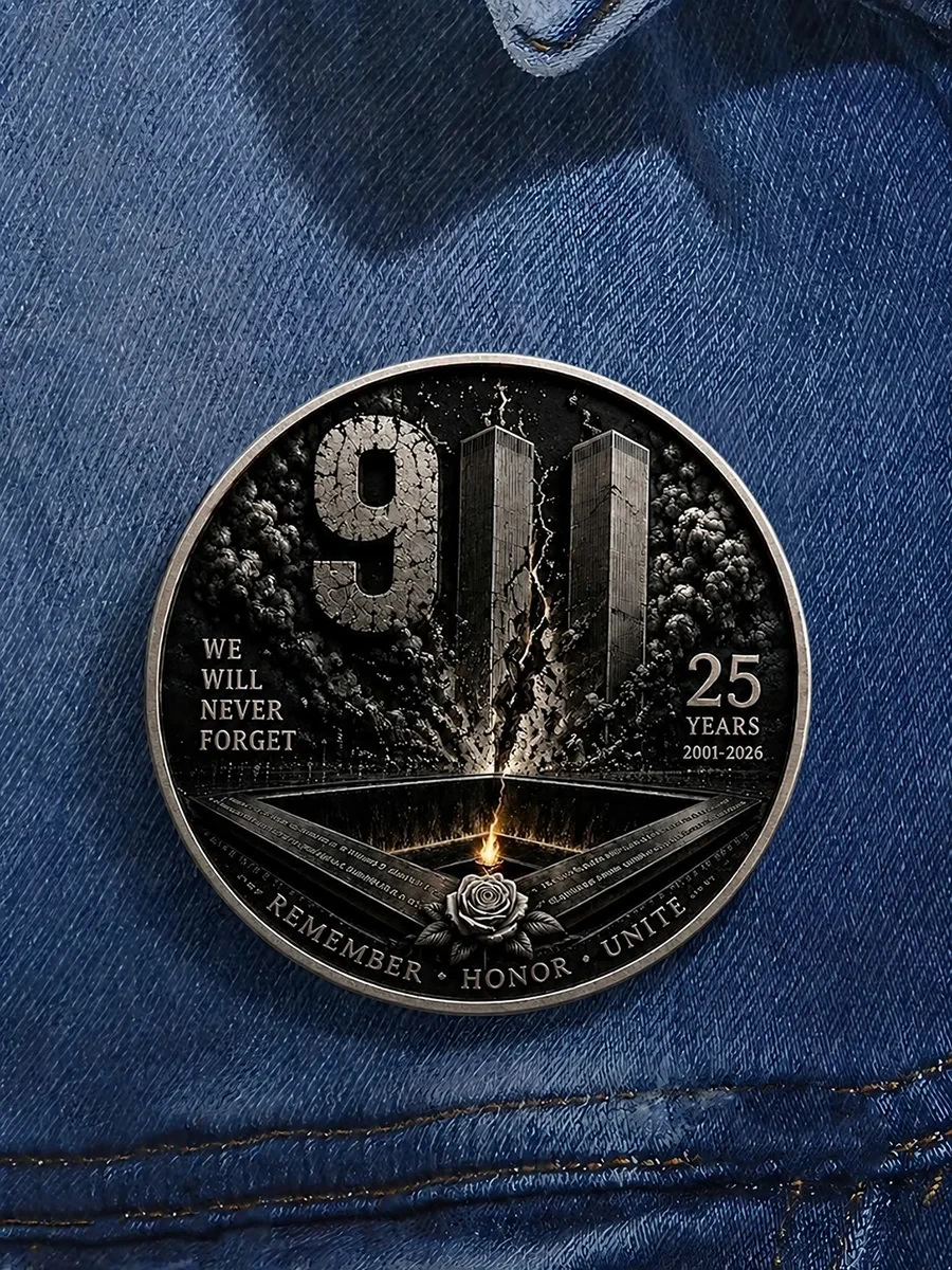 911 Never Forget Remember Honor Unite Button Pin Twin Towers Memorial Patriot Day Merchandise - Kdjoy