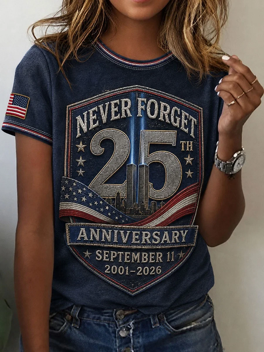 911 Never Forget Shirt 25th Anniversary Patriot Day T-Shirt Twin Towers Memorial Merch - Kdjoy