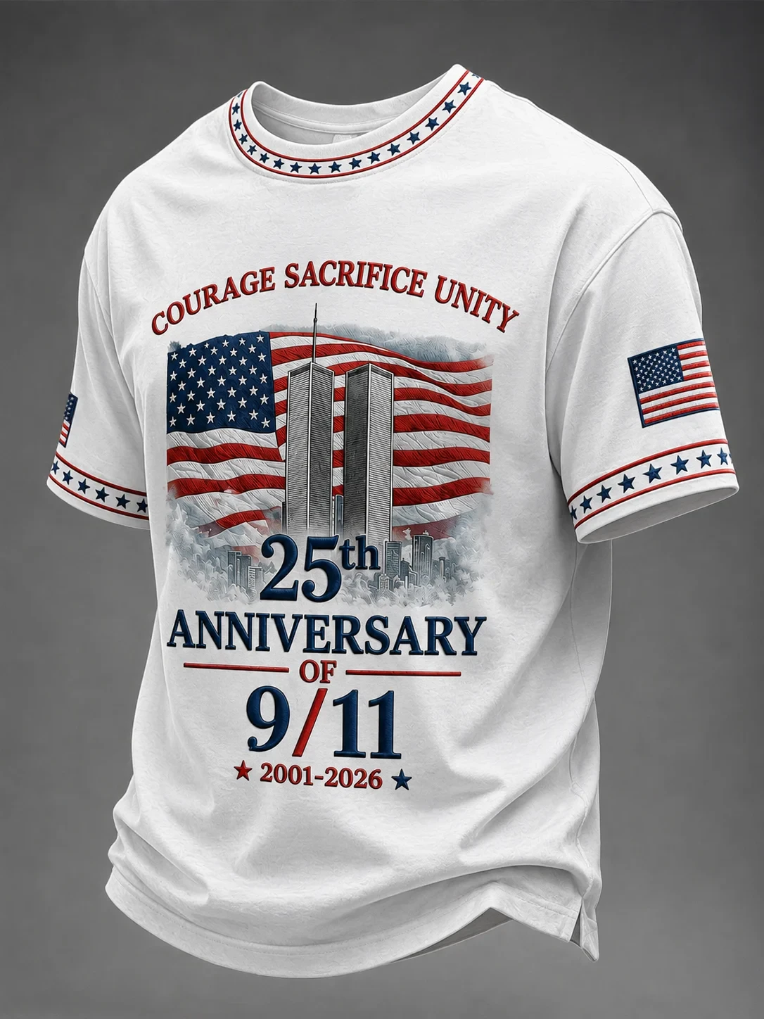 911 Never Forget Shirt Courage Sacrifice Unity 25th Anniversary T-Shirt Twin Towers Memorial Merch - Kdjoy