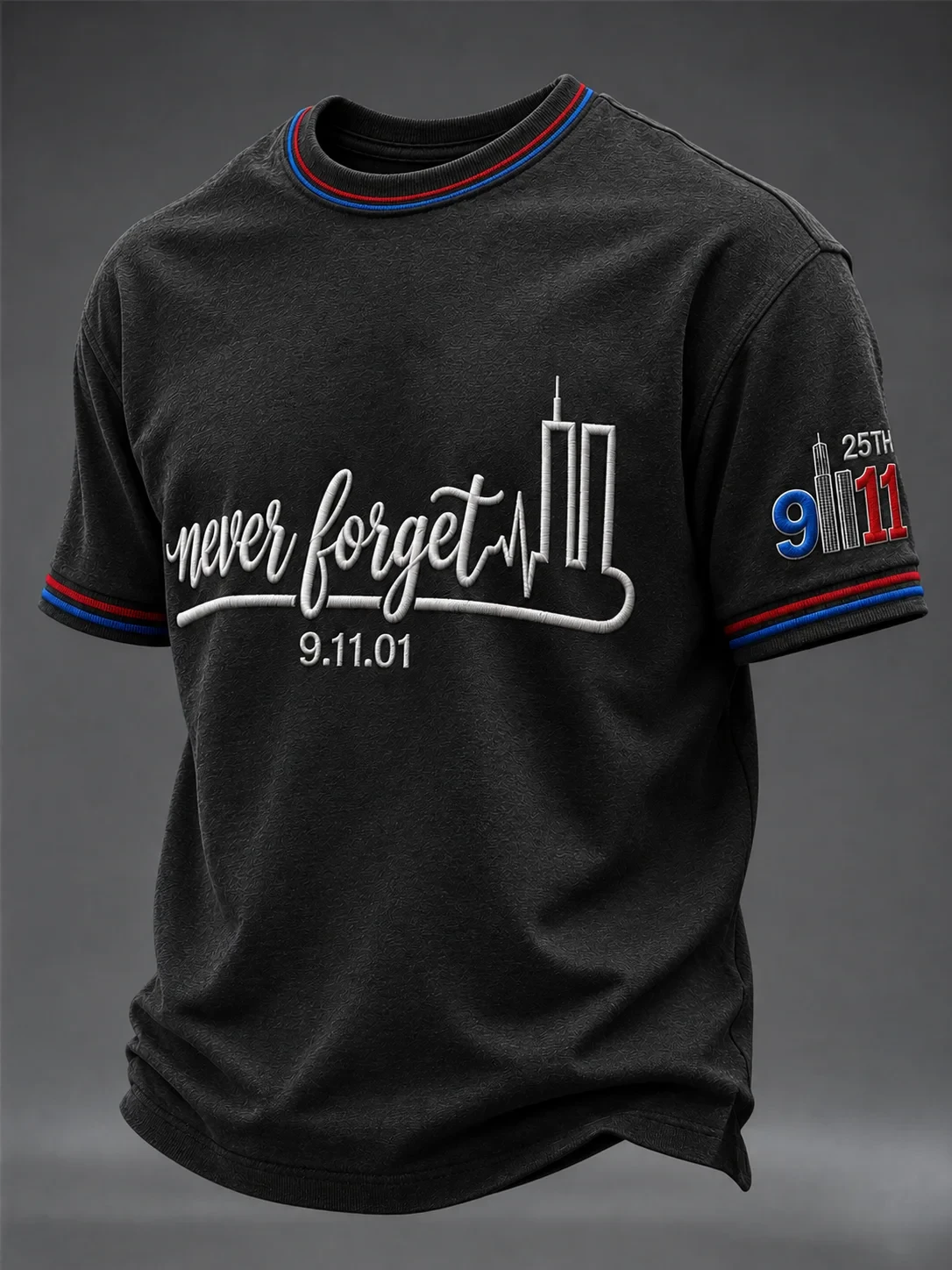 911 Never Forget Shirt Patriot Day Merch 25th Anniversary We Will Never Forget T-Shirt Men - Kdjoy