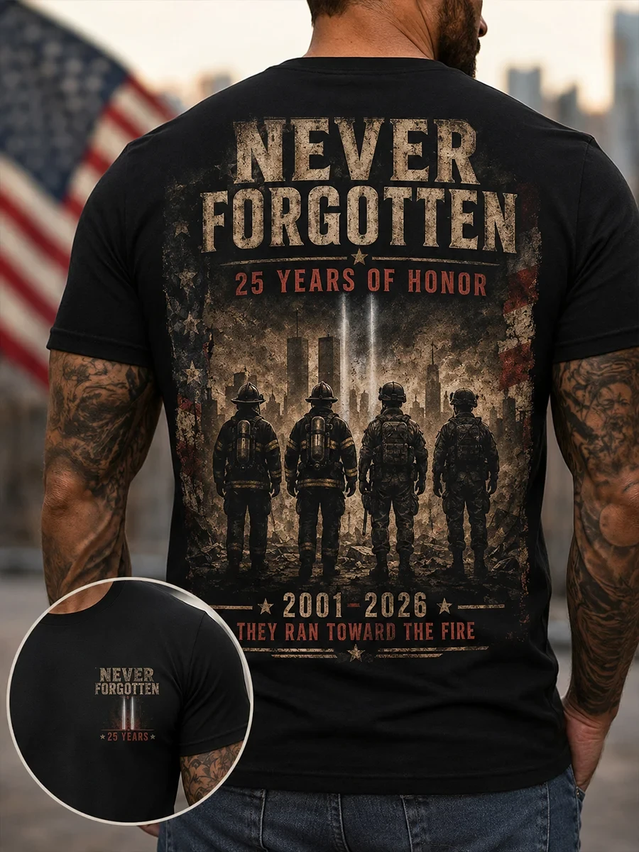 911 Never Forget Shirt Patriot Day Merch Never Forgotten 25 Years Of Honor T-Shirt Gifts For Him - Kdjoy 911 Never Forget Shirt Patriot Day Merch Never Forgotten 25 Years Of Honor T-Shirt Gifts For Him - Kdjoy