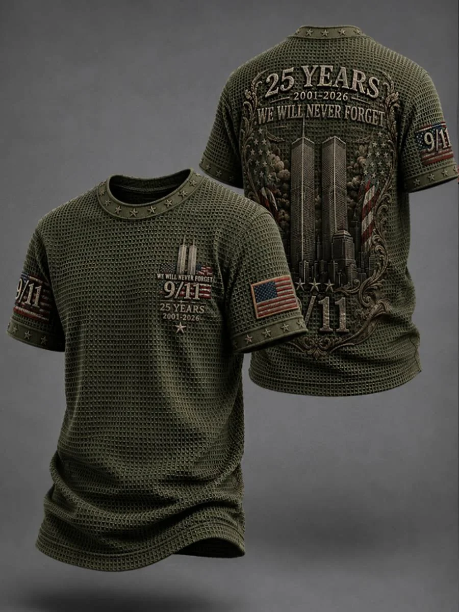 911 We Will Never Forget 25 Years 2001-2026 Shirt Patriot Day Merch Honoring Fireman T-Shirt - Kdjoy
