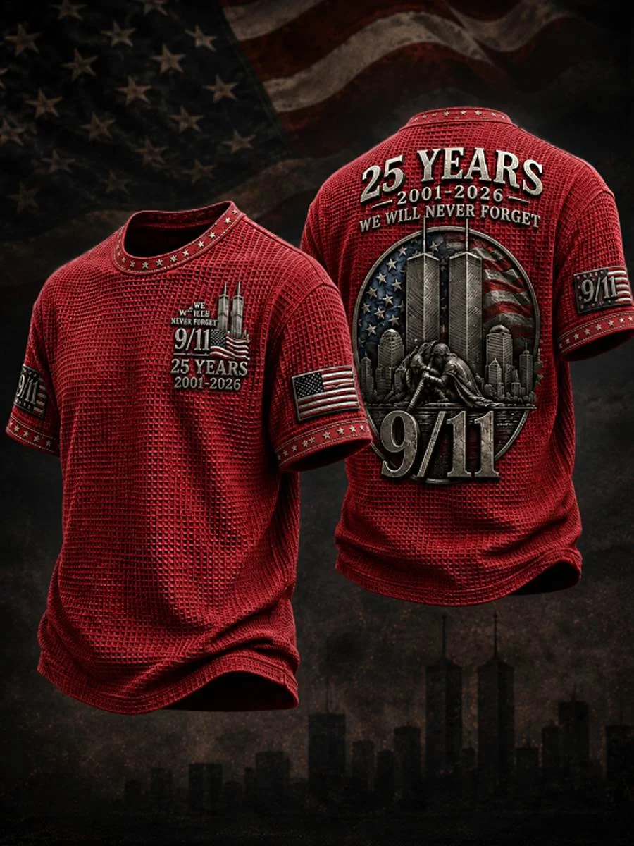 911 We Will Never Forget 25 Years 2001-2026 Shirt Patriot Day Merch Memorial Gifts For Men - Kdjoy