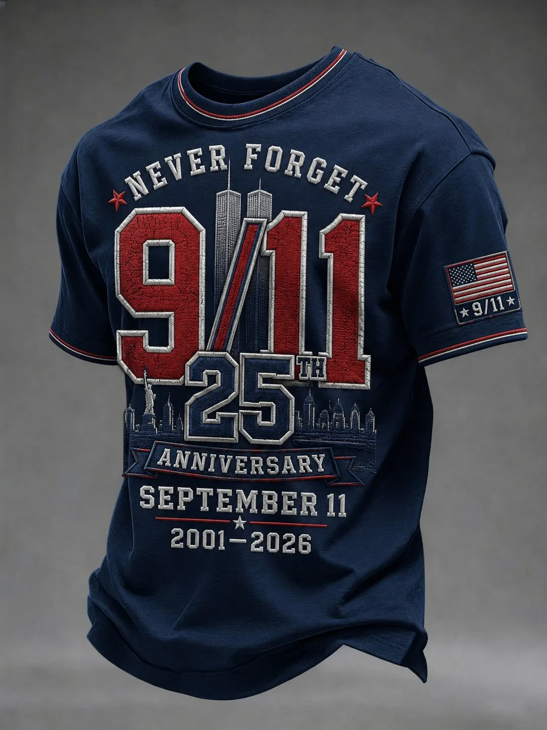 911 We Will Never Forget 25th Anniversary Shirt Patriot Day Merch 911 Memorial Gifts - Kdjoy