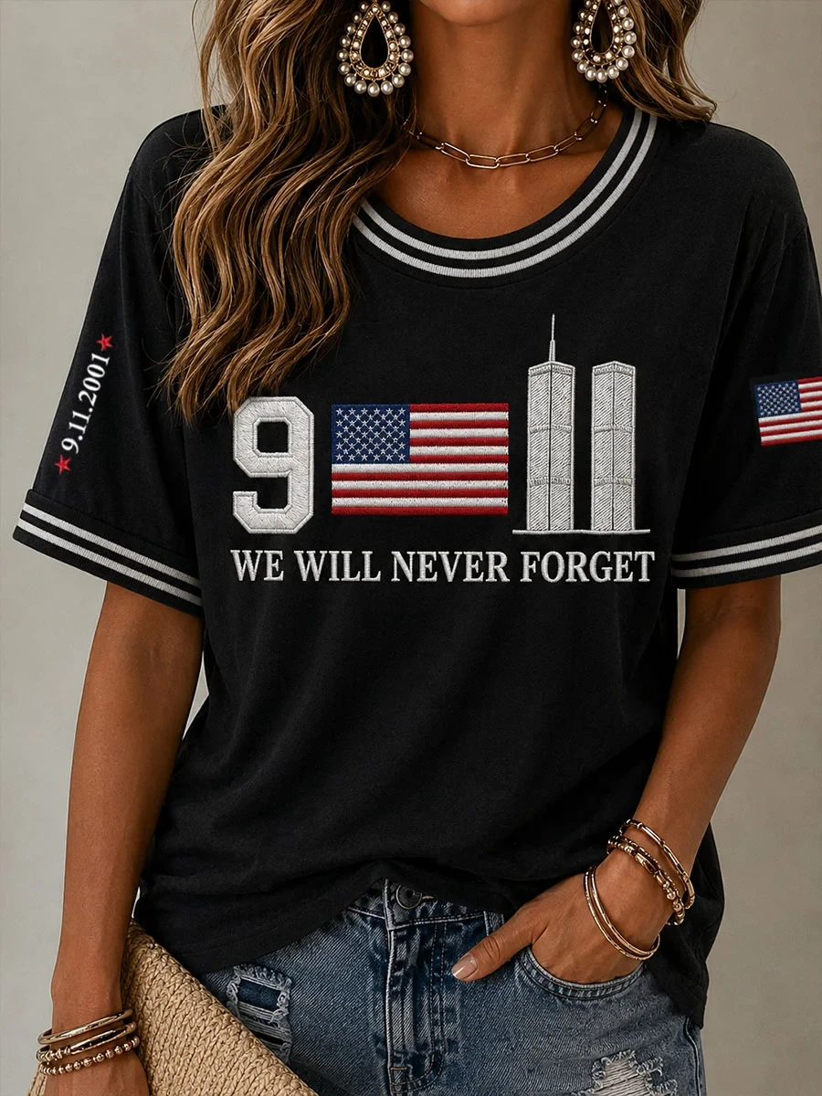 911 We Will Never Forget 25th Anniversary Shirt Patriot Day Merch Honor And Remember T-Shirt - Kdjoy