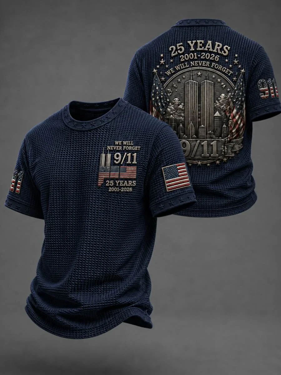 911 We Will Never Forget 25th Anniversary Shirt Patriot Day Merch Honoring Firefighter T-Shirt - Kdjoy