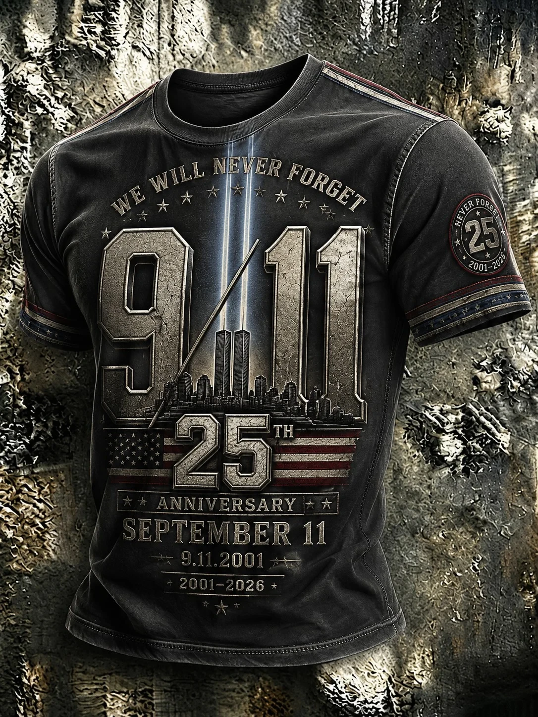 911 We Will Never Forget 25th Anniversary Shirt Patriot Day Merch Remember Honor Unite T-Shirt - Kdjoy 911 We Will Never Forget 25th Anniversary Shirt Patriot Day Merch Remember Honor Unite T-Shirt - Kdjoy