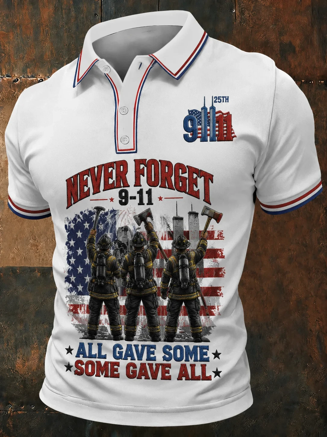 911 We Will Never Forget Polo Shirt Twin Towers Memorial Shirt All Gave Some Some Gave All Merch - Kdjoy