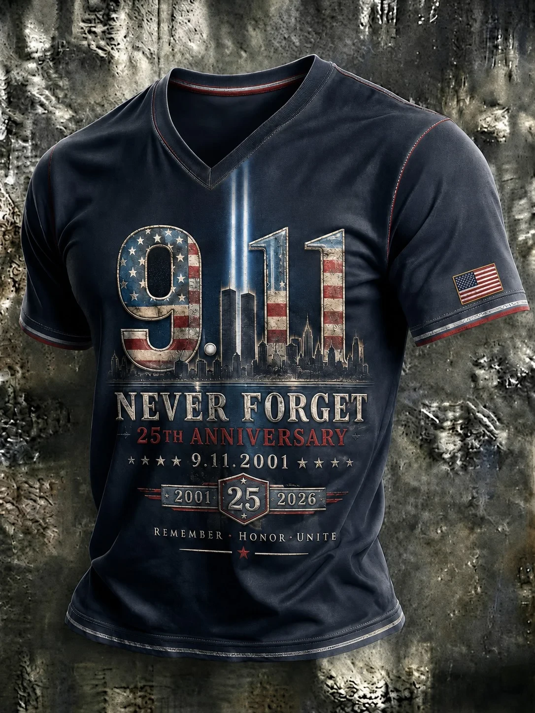 911 We Will Never Forget Remember Honor Unite V-Neck T-Shirt Patriot Day Merch Memorial Gifts - Kdjoy 911 We Will Never Forget Remember Honor Unite V-Neck T-Shirt Patriot Day Merch Memorial Gifts - Kdjoy