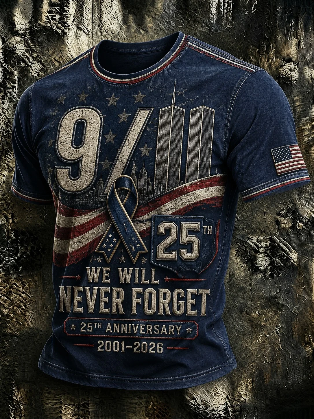 911 We Will Never Forget Shirt 25th Anniversary T-Shirt Twin Towers Patriot Day Merch Son Gifts - Kdjoy 911 We Will Never Forget Shirt 25th Anniversary T-Shirt Twin Towers Patriot Day Merch Son Gifts - Kdjoy