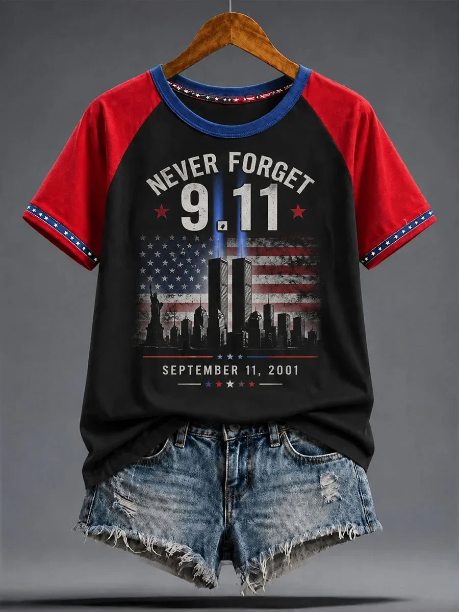 911 We Will Never Forget Shirt Patriot Day Merch 25th Anniversary Gifts For Her - Kdjoy