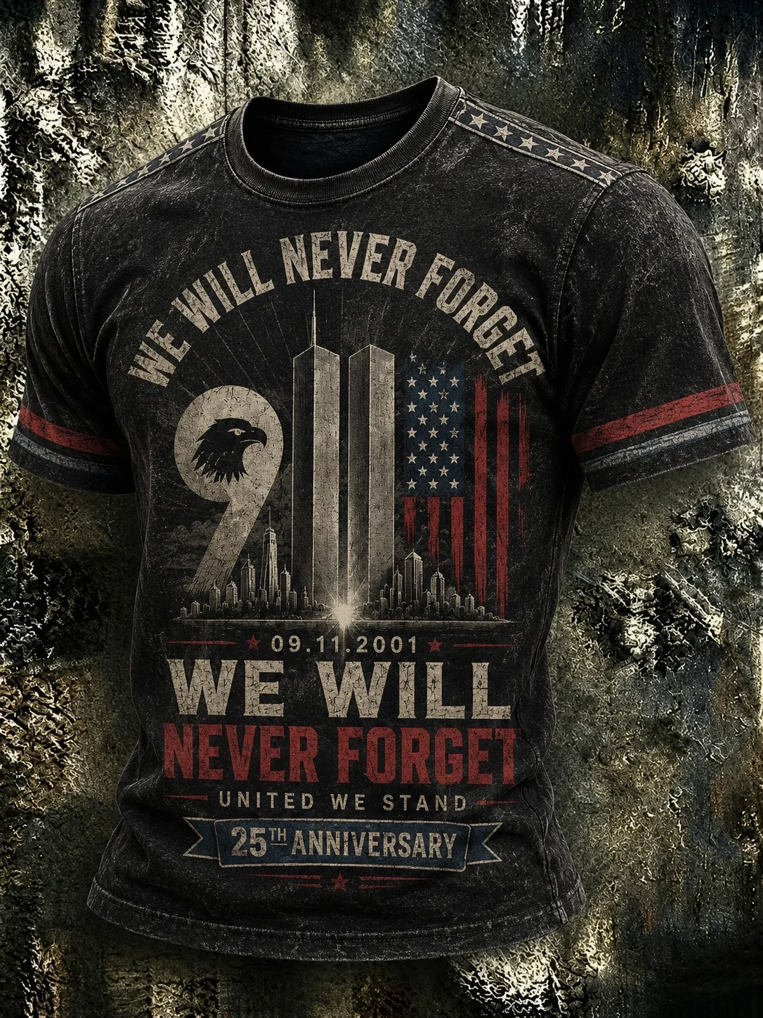 911 We Will Never Forget Shirt Patriot Day Merch Twin Towers Memorial T-Shirt United We Stand - Kdjoy