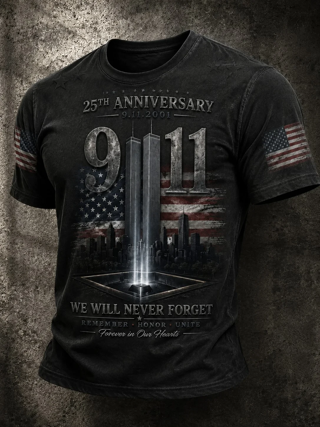 911 We Will Never Forget Shirt Patriot Day T-Shirt Remember Honor Unite Merch Memorial Gifts - Kdjoy
