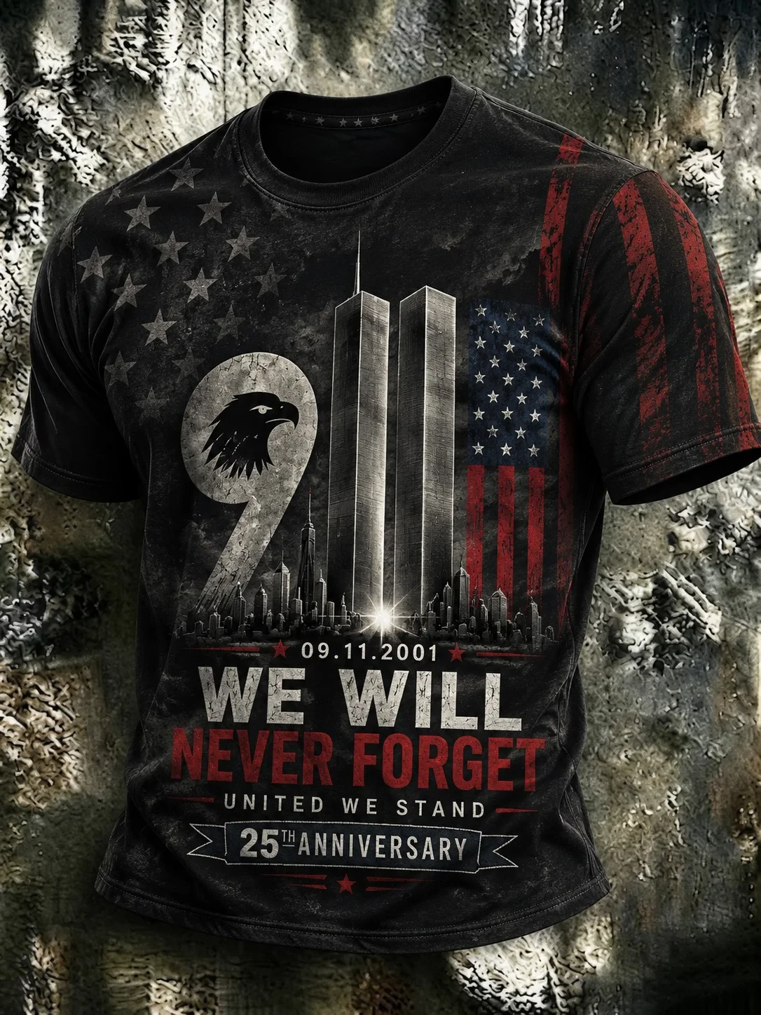 911 We Will Never Forget Shirt Patriot Day T-Shirt United We Stand Apparel Men Husband Gifts - Kdjoy