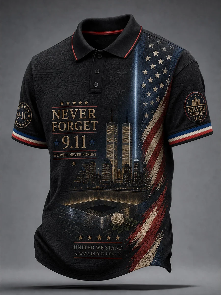 911 We Will Never Forget United We Stand Polo Shirt Patriot Day Merch 911 Memorial Gifts - Kdjoy