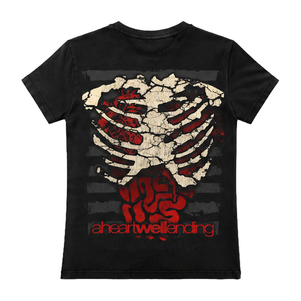 A Heartwell Ending Merch 2026 Ribcage T-Shirt Black Presents For Rock Lovers - Kdjoy