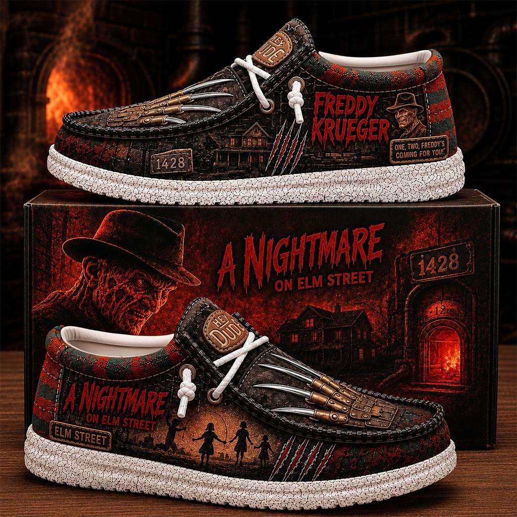 A Nightmare On Elm Street Merch Freddy Krueger Shoes Gift For Horror Lovers - Kdjoy