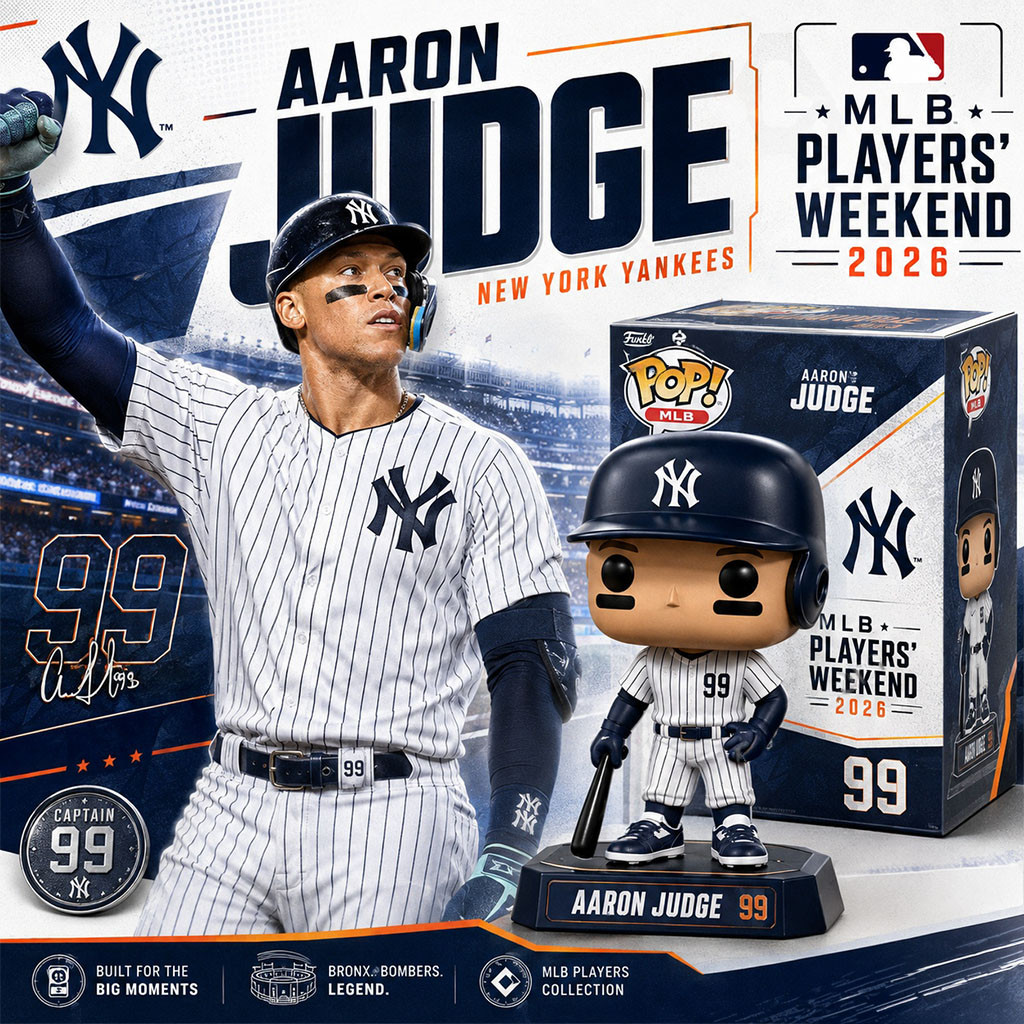 Aaron Judge Players Weekend 2026 Funko Pop NY Yankees Merch Gifts For Baseball Lovers - Kdjoy Aaron Judge Players Weekend 2026 Funko Pop NY Yankees Merch Gifts For Baseball Lovers - Kdjoy