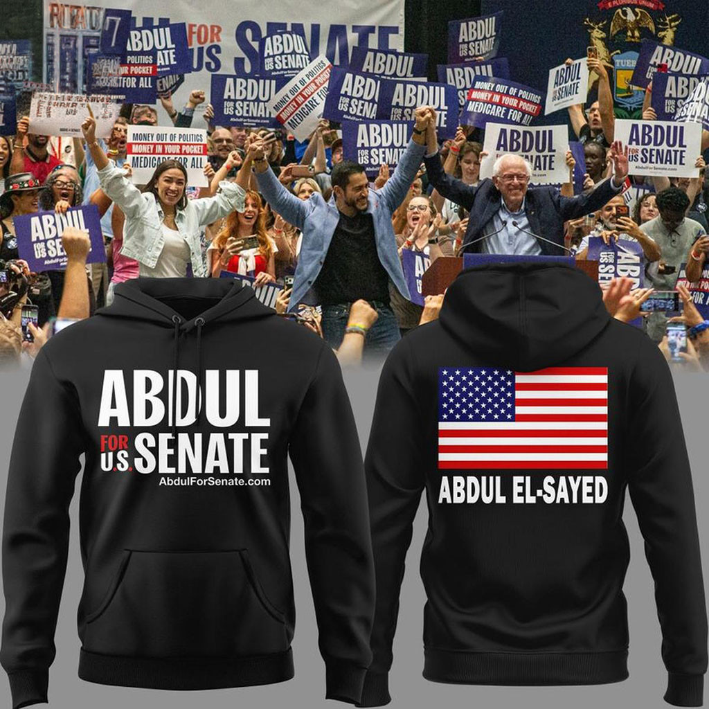 Abdul El-Sayed Wins Michigan Democratic 2026 US Flag Hoodie Patriotic Gifts Ideas - Kdjoy