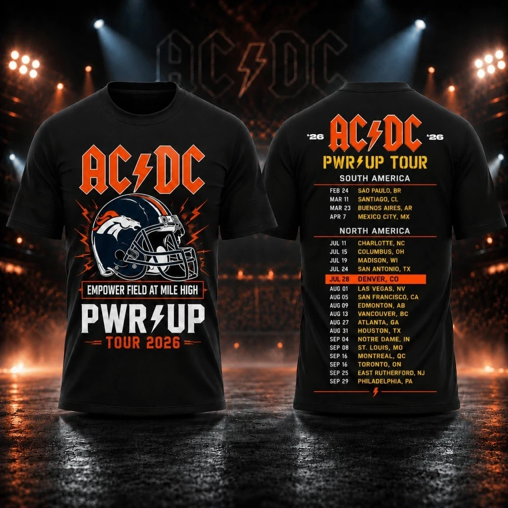 AC DC Merch 2026 ACDC Power Up Tour At Mile High T-Shirt Heavy Metal Band Shirt Gift For Fans - Kdjoy