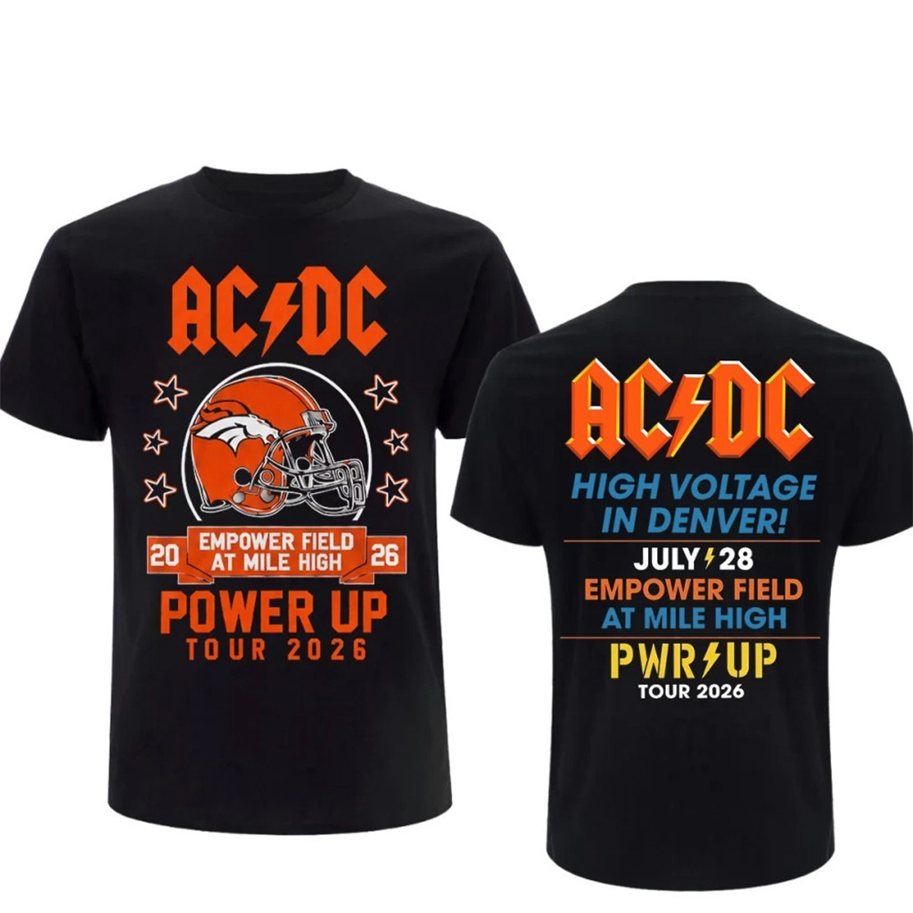 AC DC Merch ACDC Power Up Tour Denver CO 2026 Show T-Shirt Empower Field Merch Fan Gifts - Kdjoy AC DC Merch ACDC Power Up Tour Denver CO 2026 Show T-Shirt Empower Field Merch Fan Gifts - Kdjoy