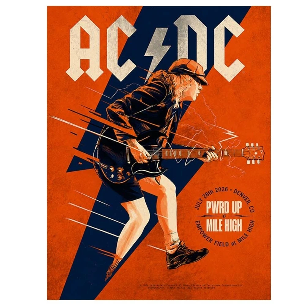 AC DC Merch ACDC Power Up Tour Denver CO July 28 2026 Poster Wall Art Decor Gift For Band Fans - Kdjoy