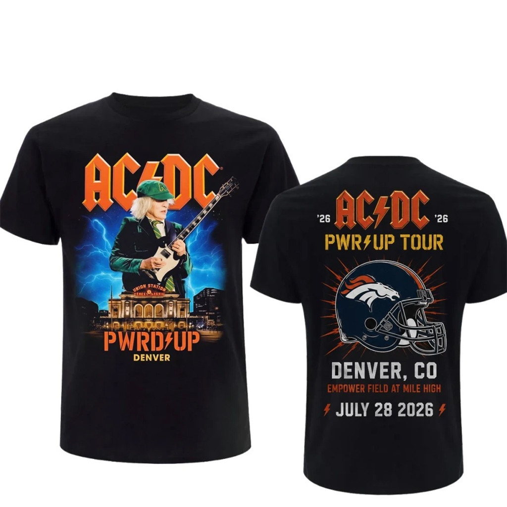 AC DC Merch ACDC Power Up World Tour 2026 Shirt Denver CO Empower Field Concert Merch Fan Gifts - Kdjoy AC DC Merch ACDC Power Up World Tour 2026 Shirt Denver CO Empower Field Concert Merch Fan Gifts - Kdjoy