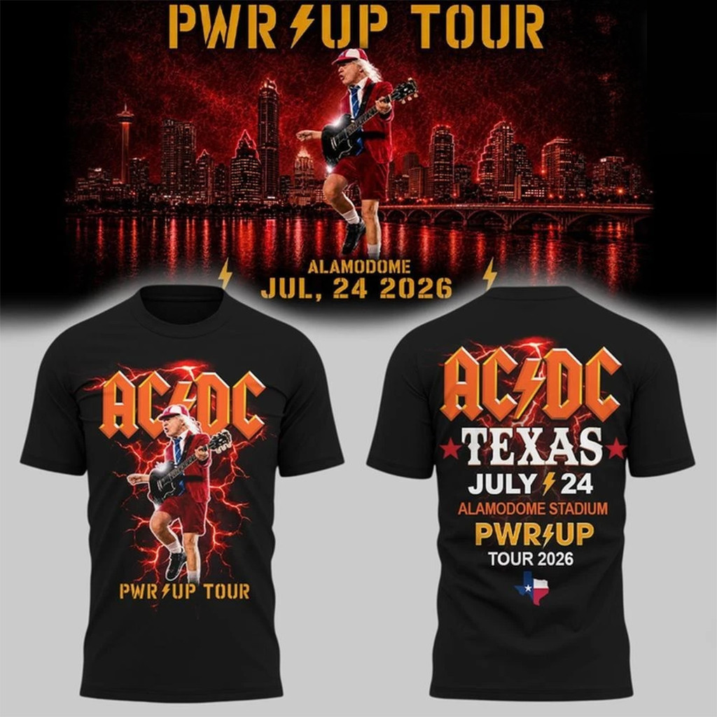 AC DC Merch ACDC Power Up World Tour San Antonio 2026 Shirt Alamodome TX Event Concert Apparel - Kdjoy AC DC Merch ACDC Power Up World Tour San Antonio 2026 Shirt Alamodome TX Event Concert Apparel - Kdjoy