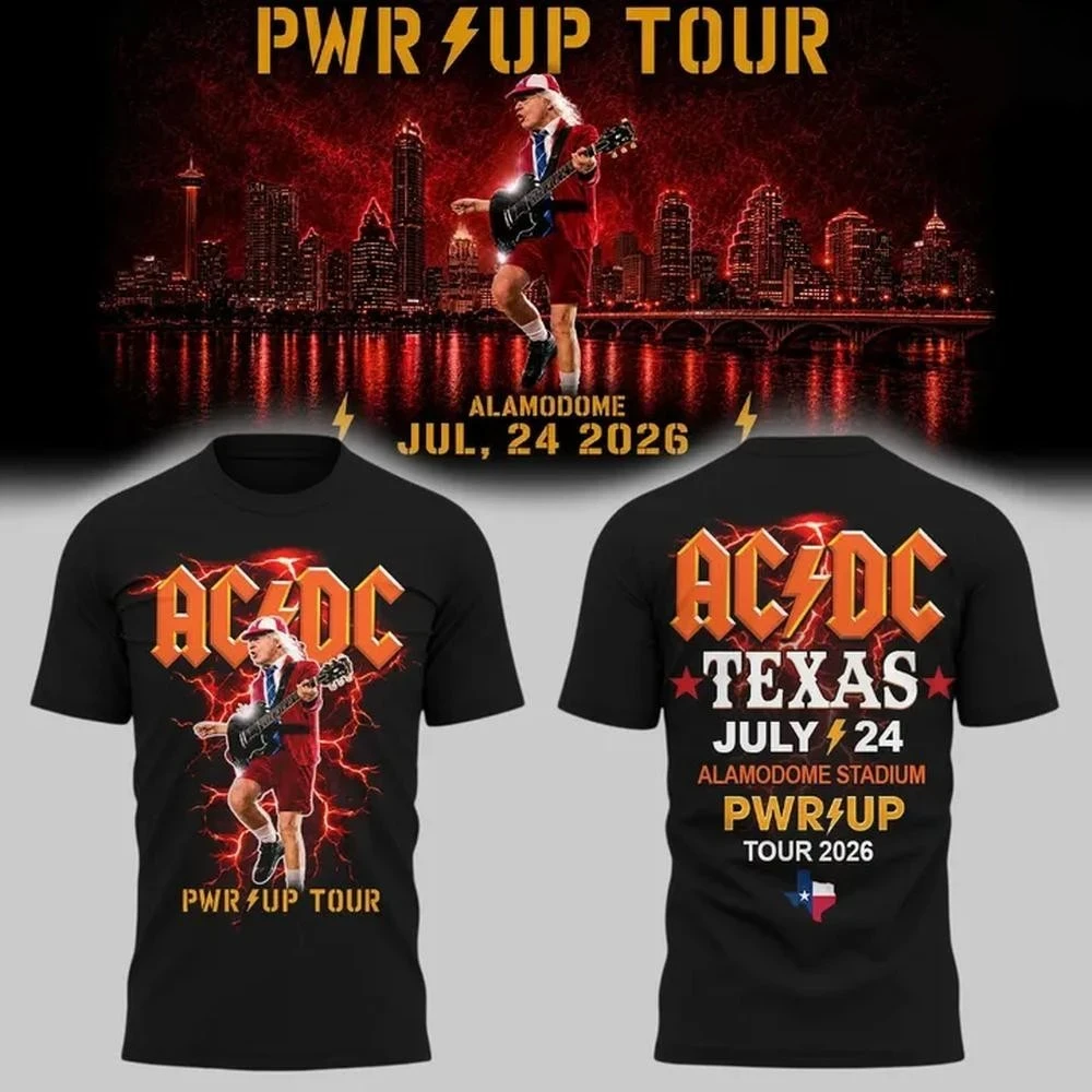 AC DC Merch ACDC San Antonio 2026 Concert Shirt Power Up World Tour Merch Gift For Band Fans - Kdjoy