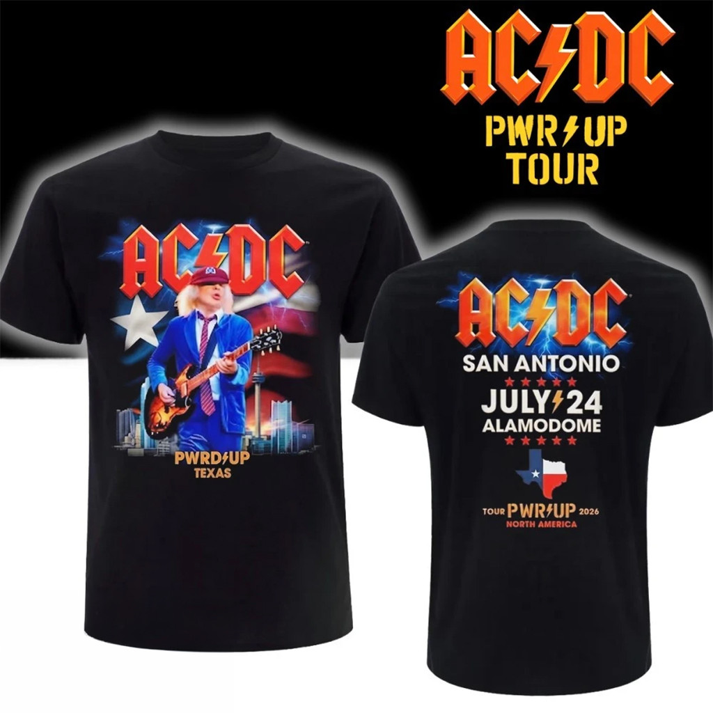 AC DC Merch ACDC San Antonio TX 2026 Shirt Power Up Tour Alamodome Texas Concert Merch Fan Gift - Kdjoy AC DC Merch ACDC San Antonio TX 2026 Shirt Power Up Tour Alamodome Texas Concert Merch Fan Gift - Kdjoy