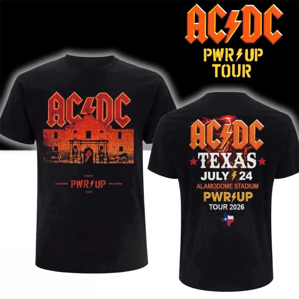 AC DC Merch ACDC San Antonio TX Event Poster At Alamodome T-Shirt ACDC Power Up Tour Merch - Kdjoy AC DC Merch ACDC San Antonio TX Event Poster At Alamodome T-Shirt ACDC Power Up Tour Merch - Kdjoy