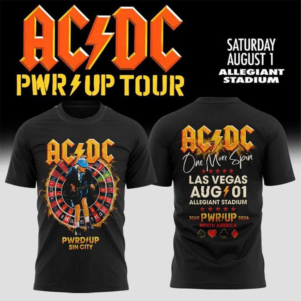 AC DC PWR UP Tour Las Vegas Allegiant Stadium 2026 Shirt AC DC Merch Gift For Band Fans - Kdjoy