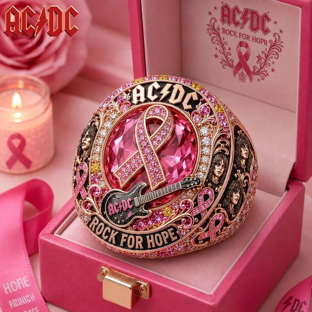AC DC Rock For Hope Breast Cancer Awareness Ring AC DC Merch Cancer Warrior Gifts - Kdjoy AC DC Rock For Hope Breast Cancer Awareness Ring AC DC Merch Cancer Warrior Gifts - Kdjoy