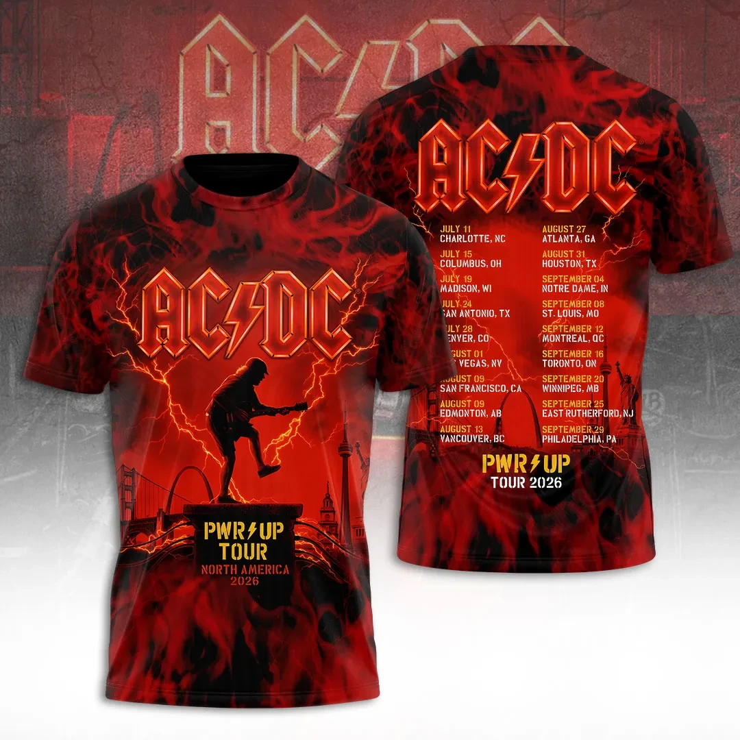 AC DC Tour 2026 Merch AC DC Power Up Tour North America T-Shirt Best Gift For Band Fans - Kdjoy AC DC Tour 2026 Merch AC DC Power Up Tour North America T-Shirt Best Gift For Band Fans - Kdjoy