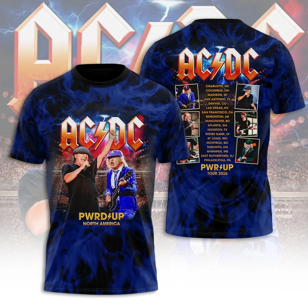 AC DC Tour 2026 Merch AC DC Power Up Tour T-Shirt Gift For Band Fans - Kdjoy