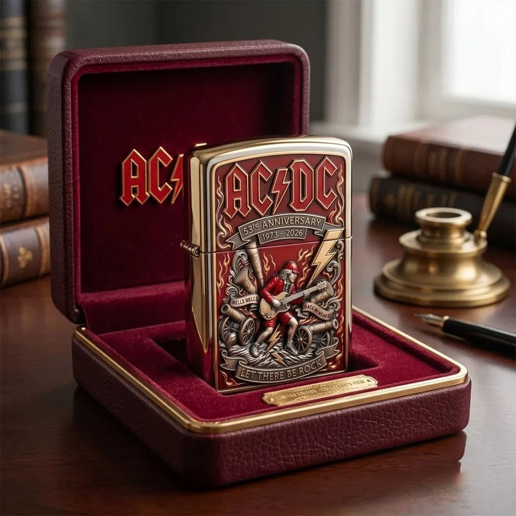 ACDC 53rd Anniversary 1973 2026 Zippo Case ACDC Band Lighter Case Gifts For Fans - Kdjoy