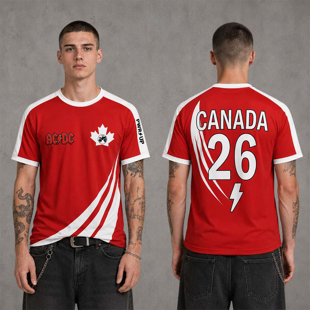 ACDC Canada 2026 PWR Up Tour Pop Up Jersey Shirt ACDC Merch Best Gift For Band Fans - Kdjoy