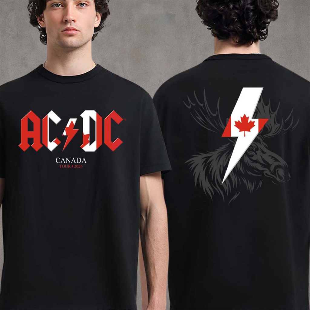 ACDC Canada PWR UP Tour 2026 Moose T-Shirt ACDC Merch Present For Rock Band Fans - Kdjoy