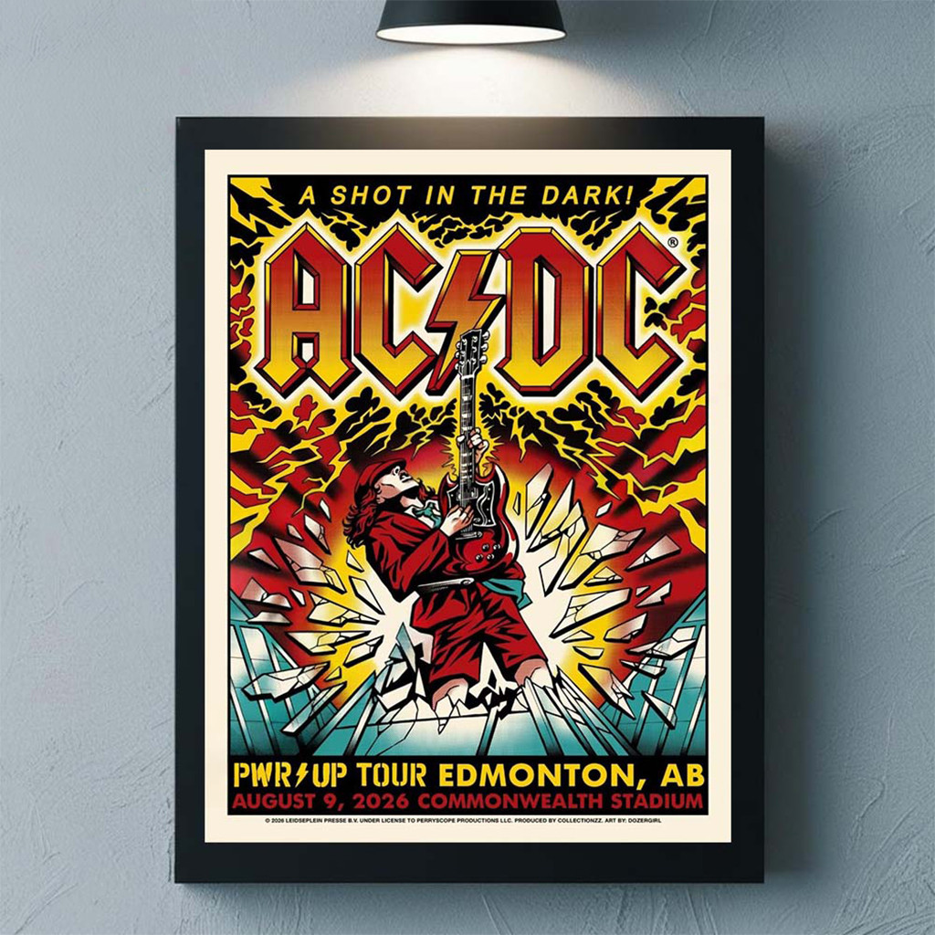 ACDC Edmonton AB Canada 2026 Event Poster A Shot In The Dark ACDC Merch Home Decor