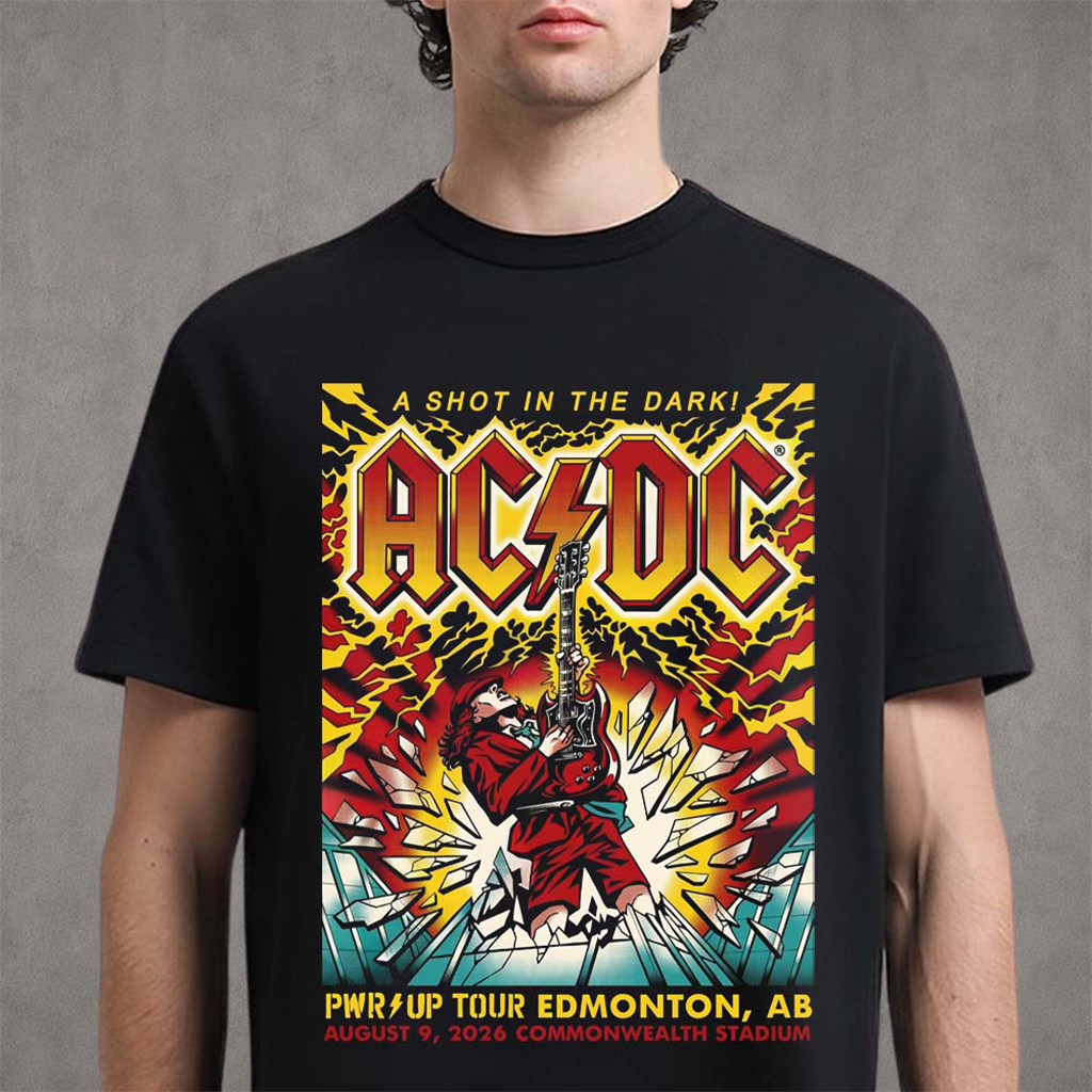 ACDC Edmonton AB Canada 2026 Event T-Shirt A Shot In The Dark ACDC Merch Fans Gifts ACDC Edmonton AB Canada 2026 Event T-Shirt A Shot In The Dark ACDC Merch Fans Gifts
