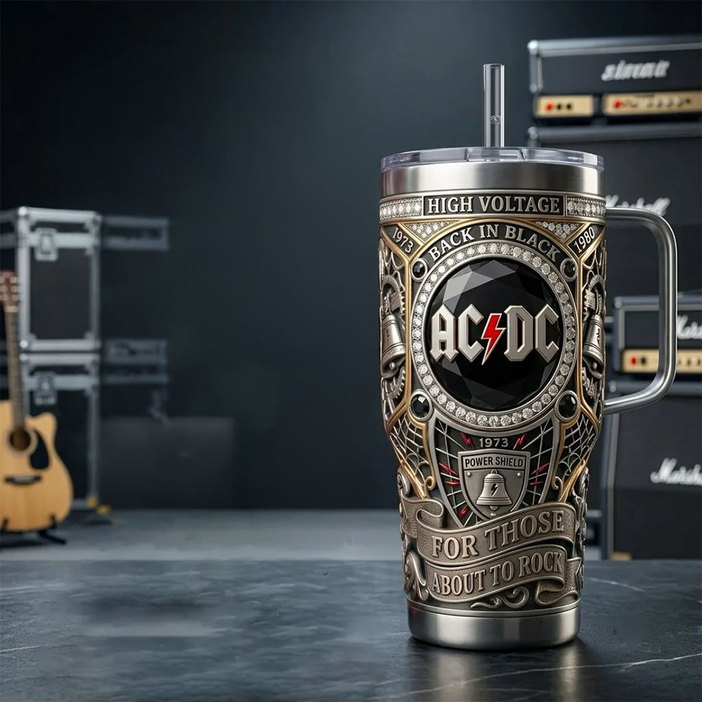 ACDC For Those About To Rock Tumbler Rock Band Tumbler ACDC Merch Gifts For Fans - Kdjoy