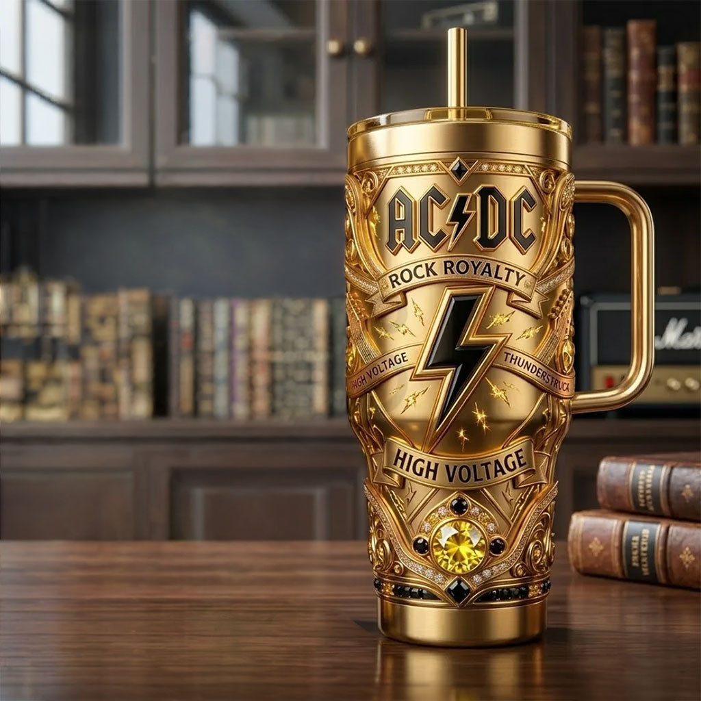 ACDC High Voltage Rock Royalty Tumbler ACDC Tumbler Gifts For Rock N Roll Lovers - Kdjoy