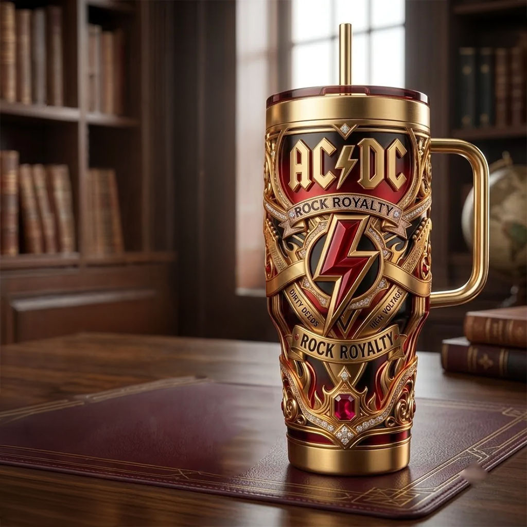 ACDC High Voltage Rock Royalty Tumbler Rock Band Retro Tumbler ACDC Fans Gifts - Kdjoy