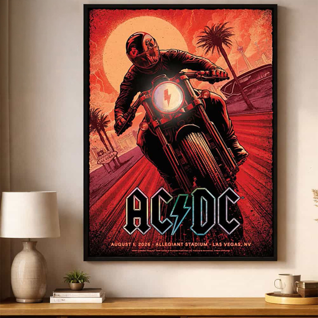 ACDC Las Vegas Pwr Up Tour 2026 Event Poster ACDC Merch Best Gifts - Kdjoy
