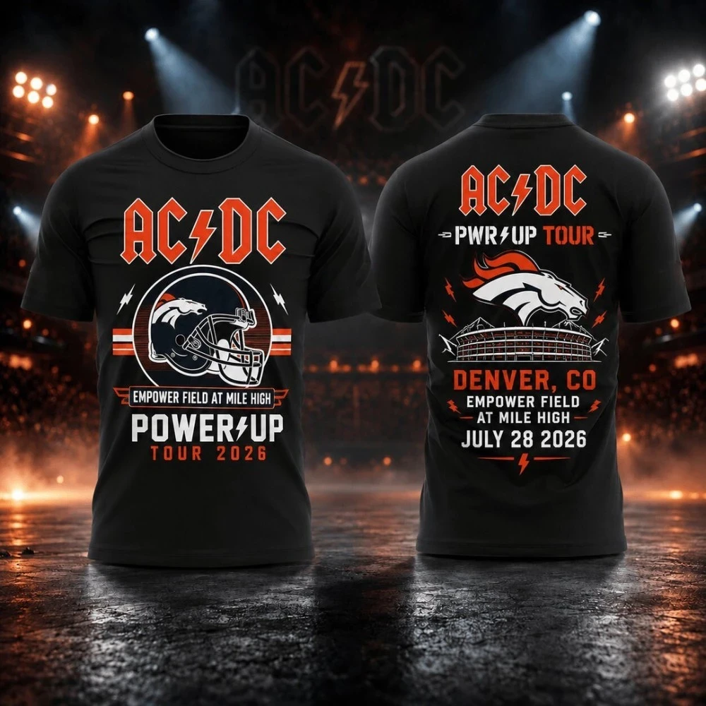 ACDC Merch 2026 ACDC Denver CO Concert Shirt Power Up Tour Merch Gift For Rock Band Fans - Kdjoy