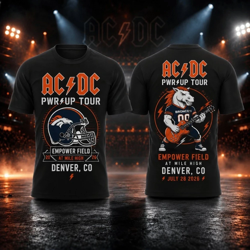 ACDC Merch 2026 ACDC Denver Colorado Tour Shirt Empower Field Shirt Heavy Rock Band Fan Apparel - Kdjoy