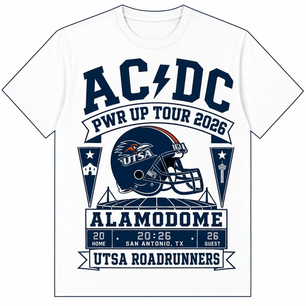 ACDC Merch ACDC Power Up Tour 2026 San Antonio TX T-Shirt UTSA Roadrunners Shirt Fan Apparel - Kdjoy ACDC Merch ACDC Power Up Tour 2026 San Antonio TX T-Shirt UTSA Roadrunners Shirt Fan Apparel - Kdjoy