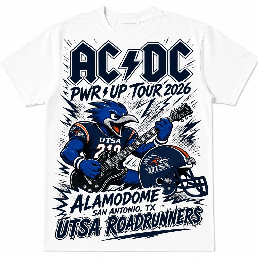 ACDC Merch ACDC Power Up Tour 2026 T-Shirt UTSA Roadrunners Shirt SA Alamodome Concert Merch - Kdjoy ACDC Merch ACDC Power Up Tour 2026 T-Shirt UTSA Roadrunners Shirt SA Alamodome Concert Merch - Kdjoy