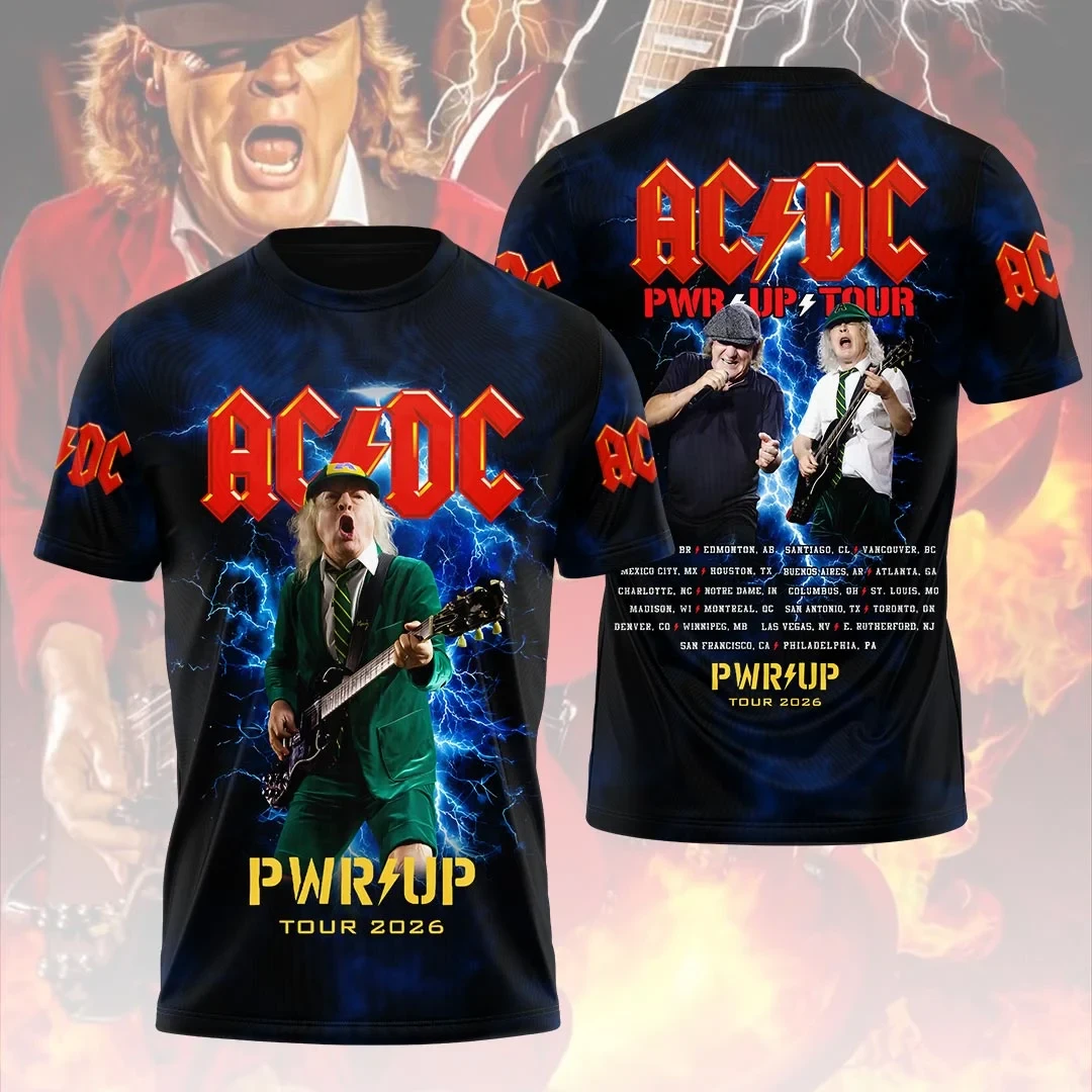 ACDC Merch ACDC PWRD UP Tour 2026 T-Shirt Gift Ideas For Husband - Kdjoy